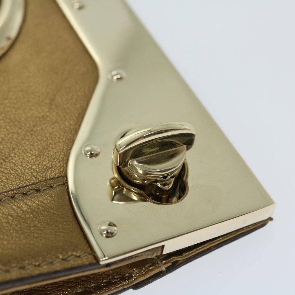 GUCCI Interlocking Clutch Bag Leather Gold - Picture 7 of 16